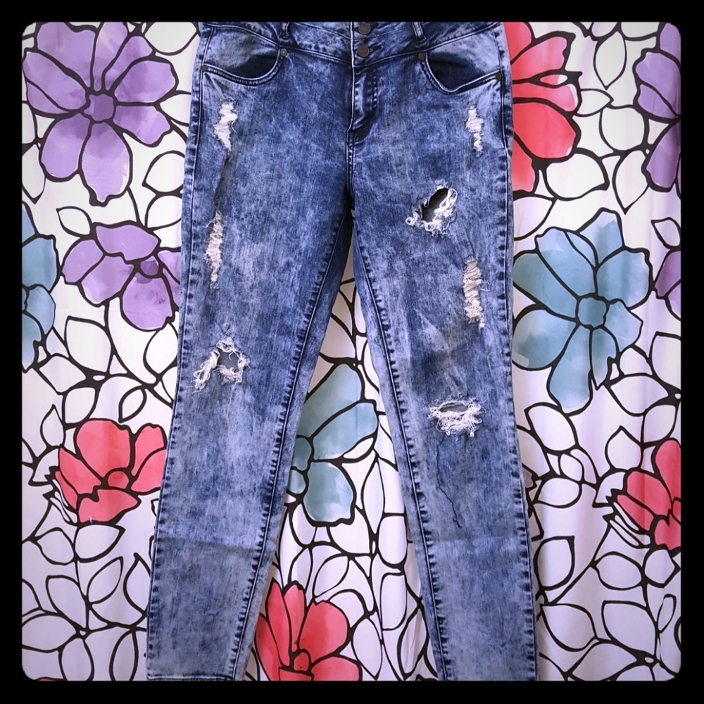 Distressed jeans